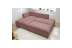 Canapé d'angle fixe modulable MEGEVE tissu lisse avec pouf - Angle gauche - BOBOCHIC - The Bradery