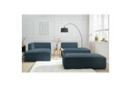Canapé d'angle fixe modulable MEGEVE tissu lisse avec pouf - Angle gauche - BOBOCHIC - The Bradery