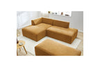 Canapé d'angle fixe modulable MEGEVE tissu texturé avec pouf - Angle gauche - BOBOCHIC - The Bradery