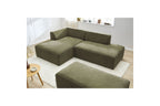 Canapé d'angle fixe modulable MEGEVE tissu texturé avec pouf - Angle gauche - BOBOCHIC - The Bradery