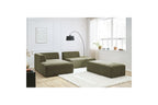 Canapé d'angle fixe modulable MEGEVE tissu texturé avec pouf - Angle gauche - BOBOCHIC - The Bradery