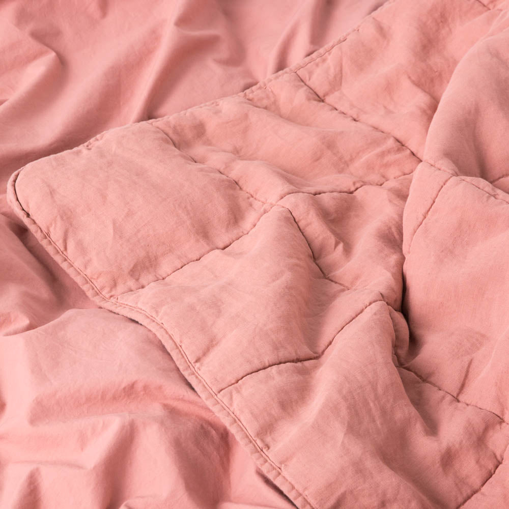 Washed Linen Quilt - Dusty Pink - MOST - The Bradery