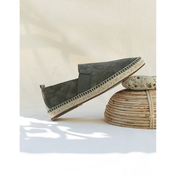 Espadrille Plate Big Sur - Daim Kaki - Homme ESPADRILLE PLATE Escadrille
