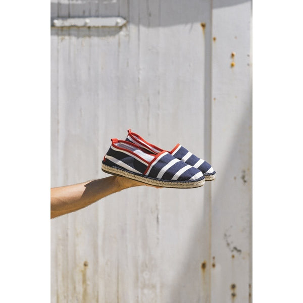 Espadrille Plate Brestoise - Marine Rouge - Homme ESPADRILLE PLATE Escadrille