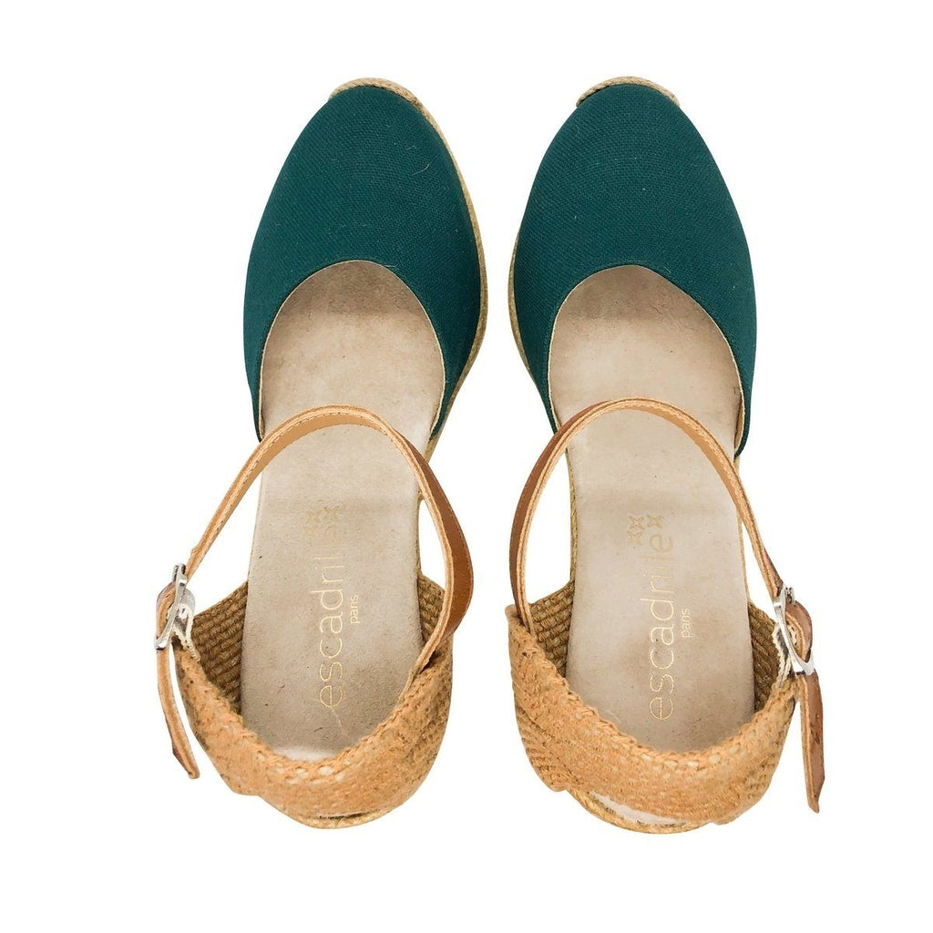 Espadrille Talon Haut 8 Centimètres Plateforme De 2 Centimètres Dolce Vita Bride - Vert Foncé - Femme ESPADRILLE TALON HAUT 8 centimètres plateforme de 2 centimètres Escadrille