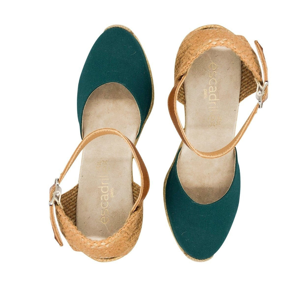 Espadrille Talon Haut 8 Centimètres Plateforme De 2 Centimètres Dolce Vita Bride - Vert Foncé - Femme ESPADRILLE TALON HAUT 8 centimètres plateforme de 2 centimètres Escadrille