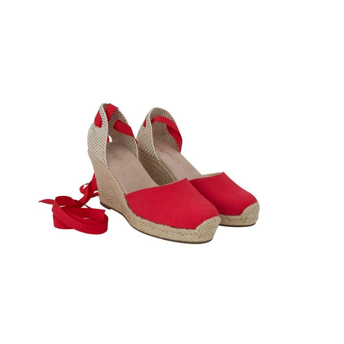 Espadrille Talon Haut - Dolce Vita Ruban - Rouge - Femme ESPADRILLE TALON HAUT 8 centimètres plateforme de 2 centimètres Escadrille