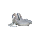 Espadrille Talon Haut Marbella Ruban - Lin Argenté - Femme ESPADRILLE TALON HAUT 8 centimètres plateforme de 2 centimètres Escadrille