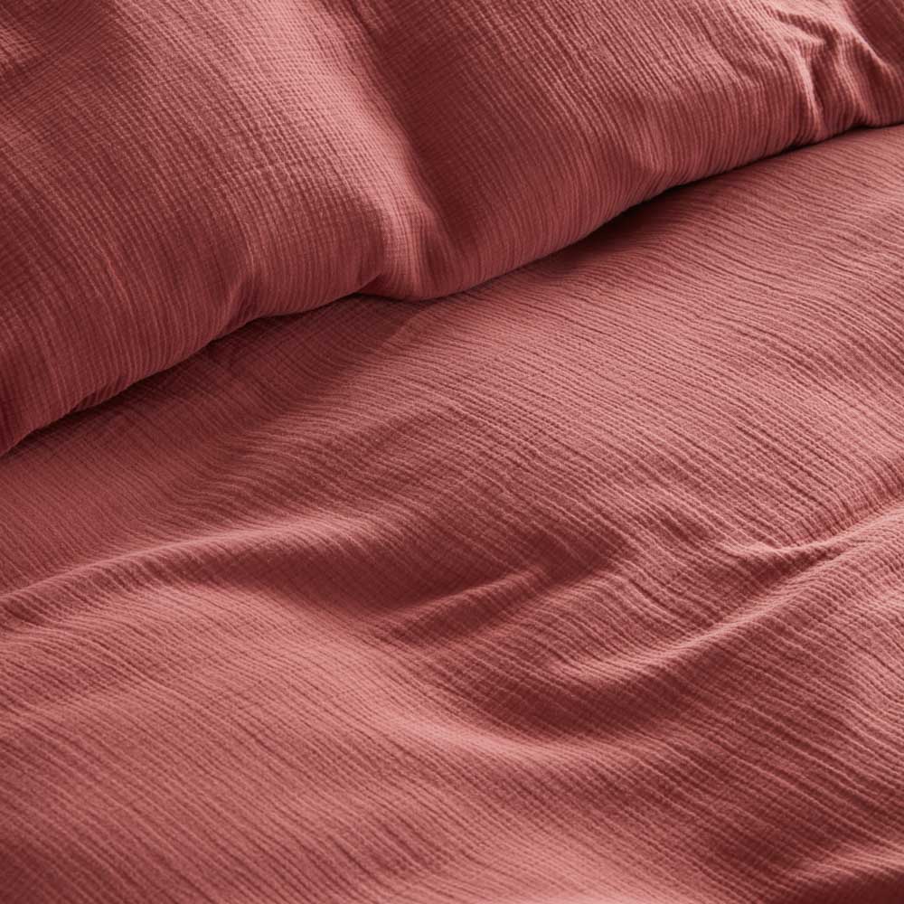 Duvet Cover - In Cotton Gauze - Brick Pink