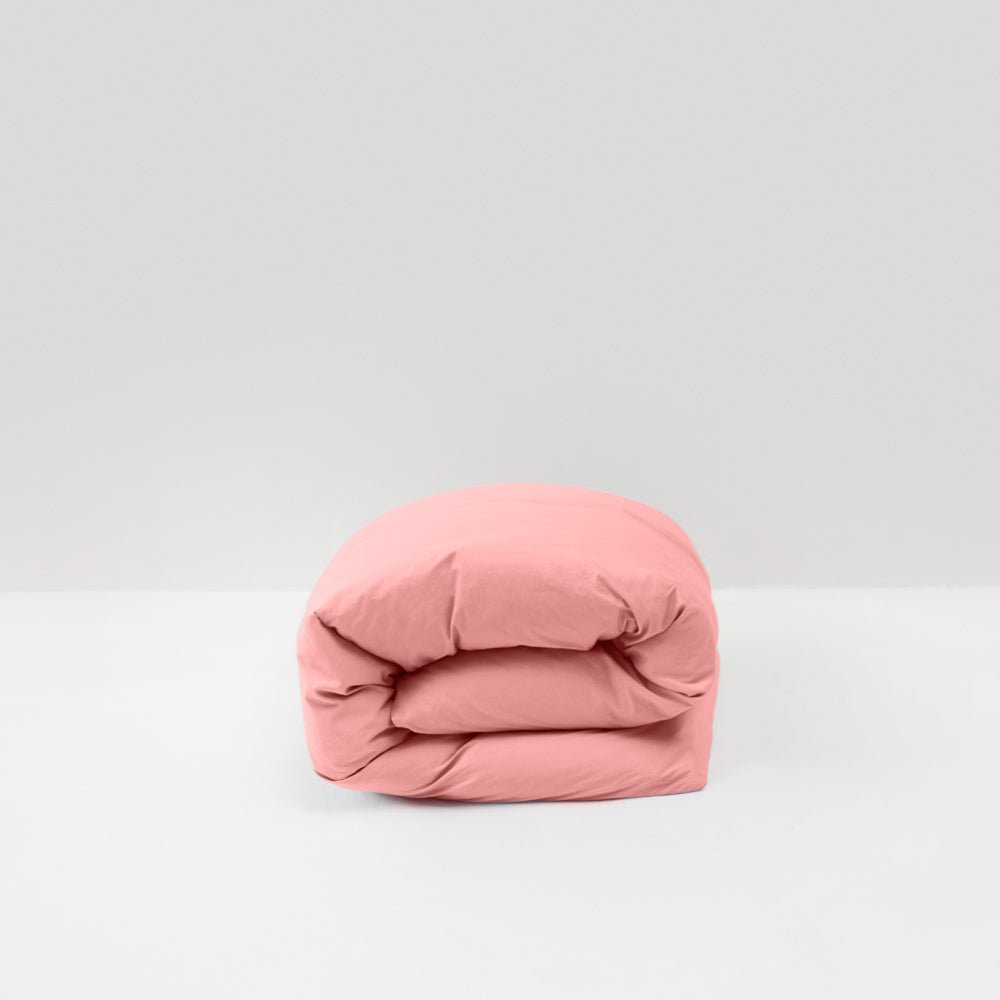 Washed Cotton Percale Duvet Cover - Dusty Pink - MOST - The Bradery