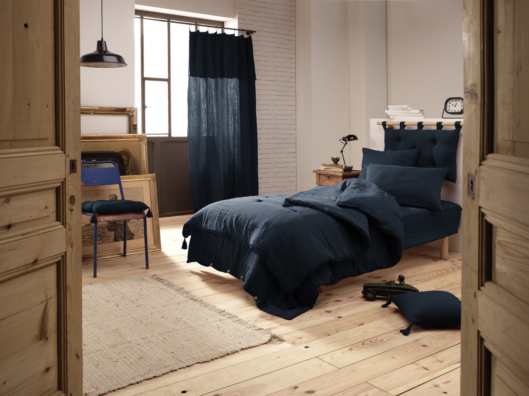 Housse De Couette Gaze De Coton Gaia Minuit - L'Effet Papillon - The Bradery