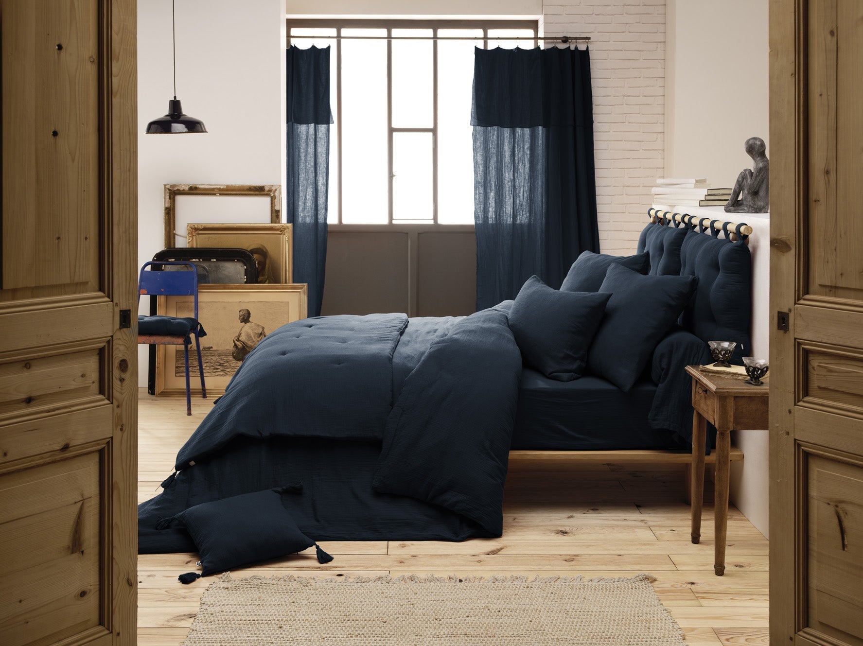 Housse De Couette Gaze De Coton Gaia Minuit - L'Effet Papillon - The Bradery