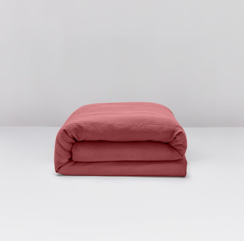 Duvet Cover - In Cotton Gauze - Brick Pink
