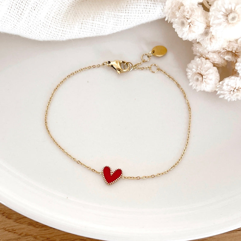 Bracelet Louka - Acier Rouge