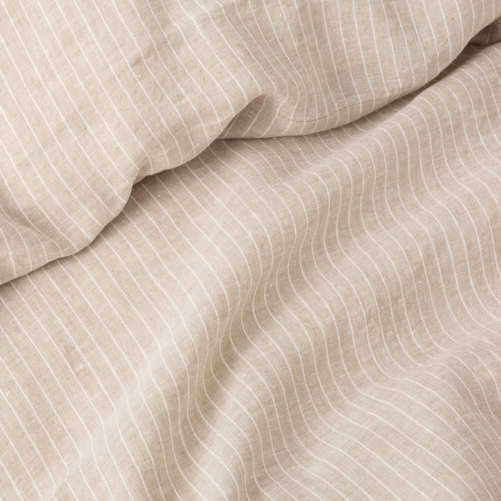 Duvet Cover - Washed Linen - White Stripes