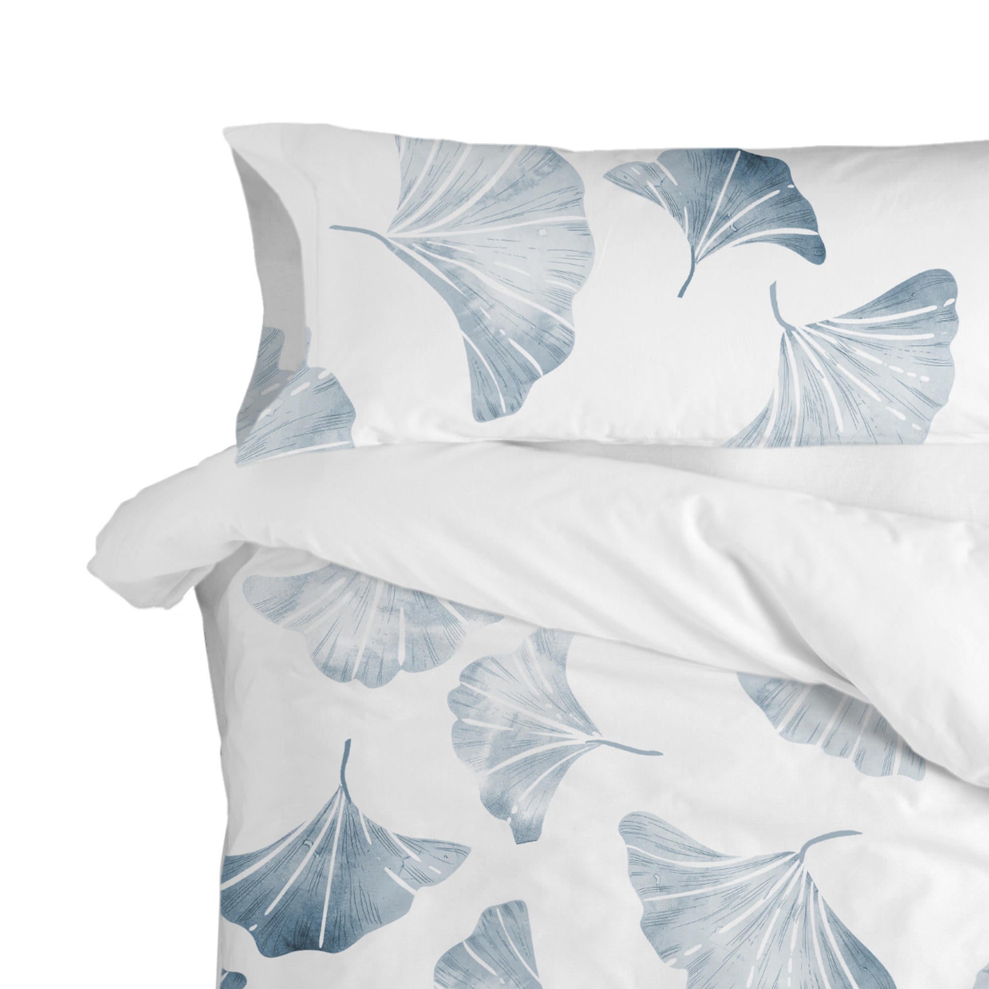 Lot De 2 Taies d'Oreiller Ginkgo TAIES D'OREILLER BLANC