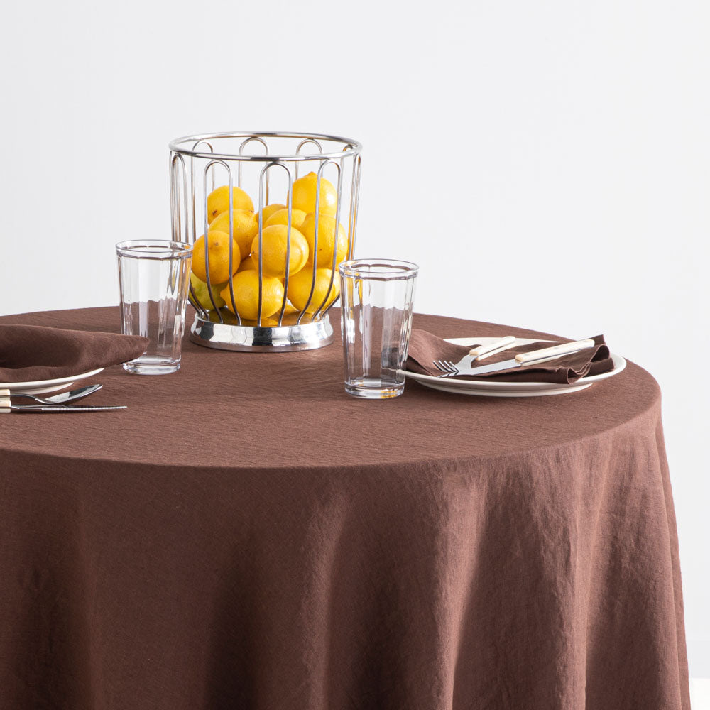 Tablecloth - Washed Linen - Cocoa