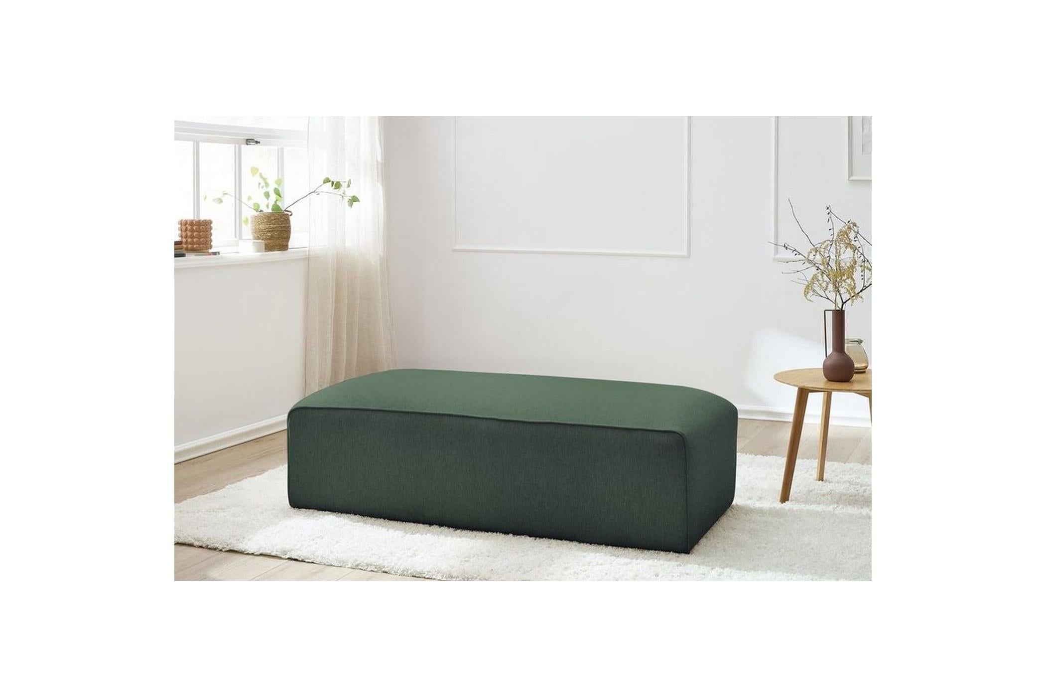Ottoman for modular sofa MEGEVE smooth fabric - BOBOCHIC - The Bradery