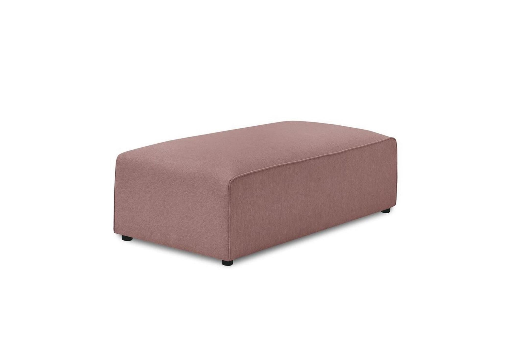 Ottoman for modular sofa MEGEVE smooth fabric - BOBOCHIC - The Bradery