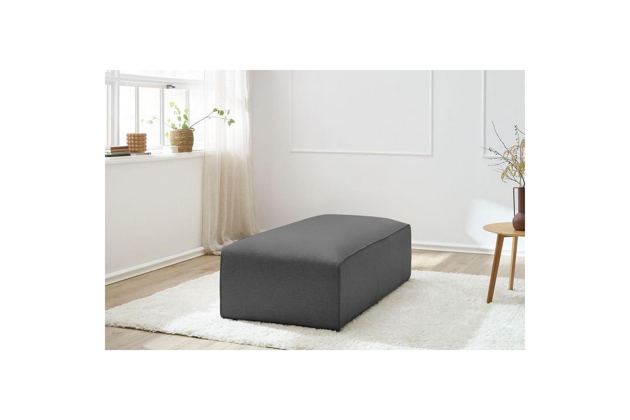 Ottoman for modular sofa MEGEVE smooth fabric - BOBOCHIC - The Bradery