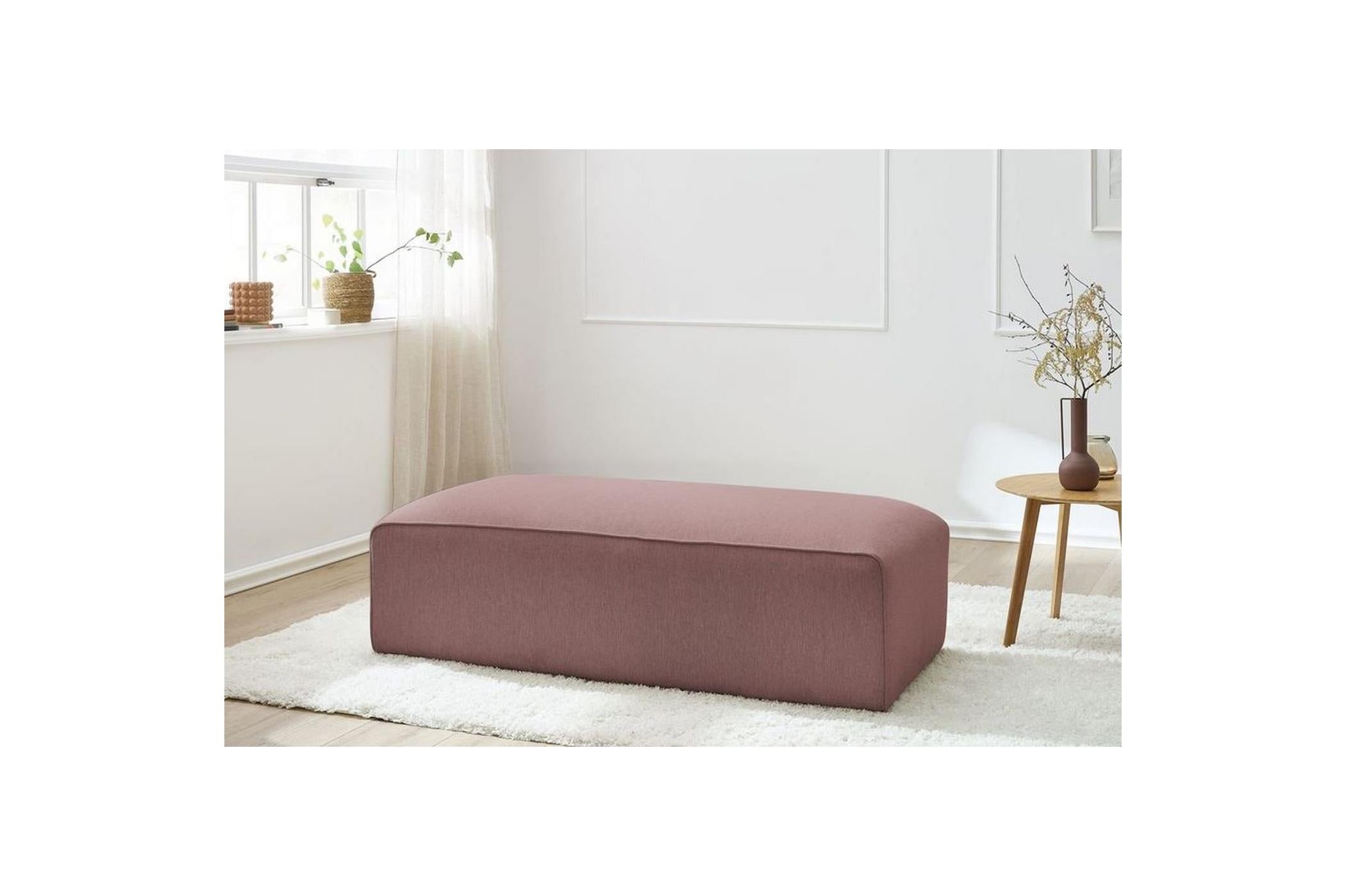 Ottoman for modular sofa MEGEVE smooth fabric - BOBOCHIC - The Bradery