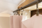 Rideau Ajustable + 8 Anneaux Pince Gaze De Coton 140 X 300 Cm Gaia Guimauve - L'Effet Papillon - The Bradery