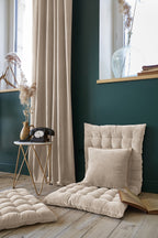 Adjustable curtain + ring CÉSAR Pampa cotton velvet - L'Effet Papillon - The Bradery