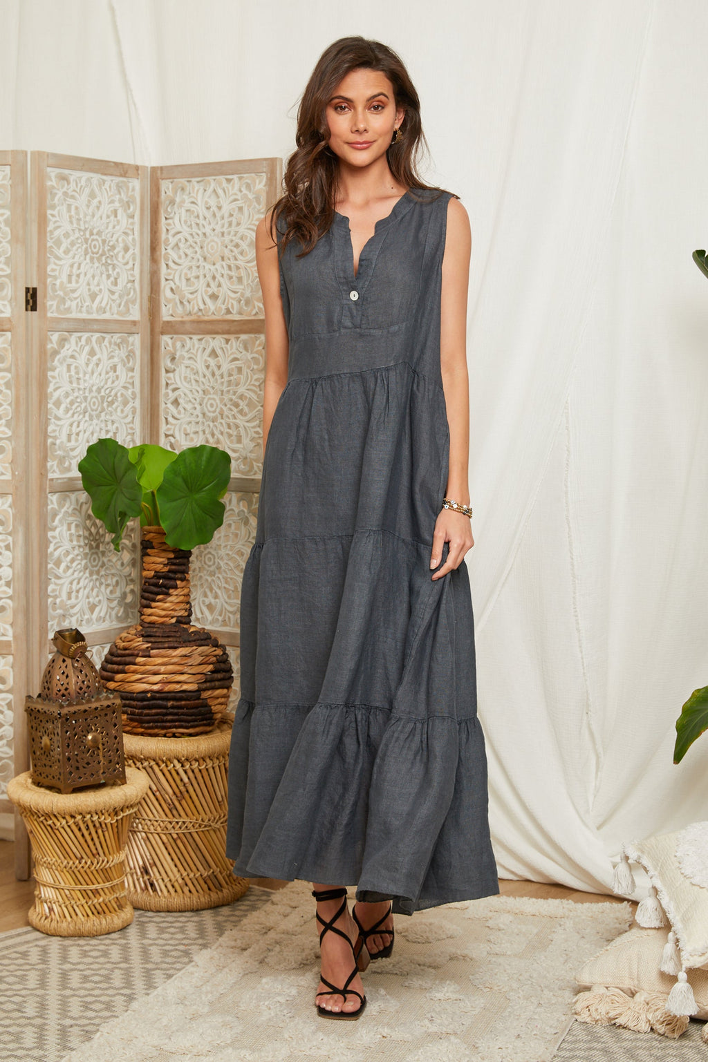 Robe Anthracite - Femme ROBES & JUPES Autour Du Lin