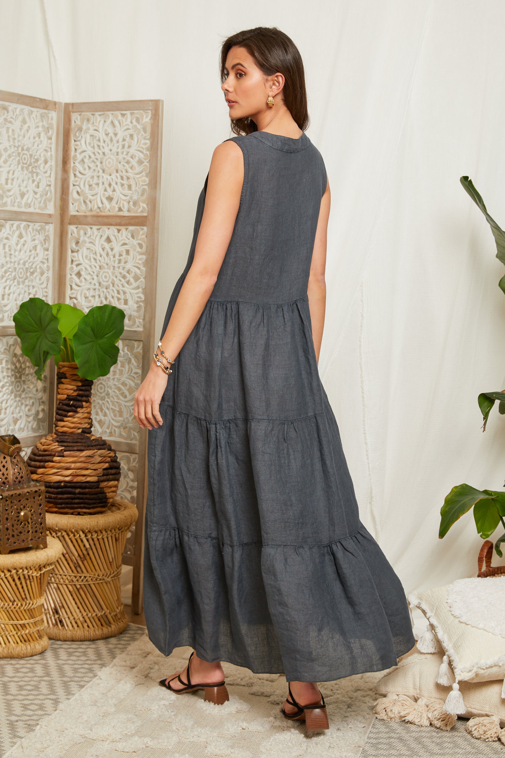 Robe Anthracite - Femme ROBES & JUPES Autour Du Lin