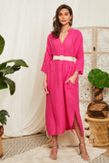 Vestido Fucsia - VESTIDOS y FALDAS Mujer Around Linen