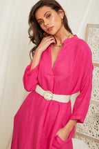 Vestido Fucsia - VESTIDOS y FALDAS Mujer Around Linen