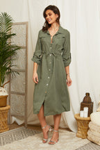 Vestido Caqui - Mujer VESTIDOS y FALDAS Around Linen