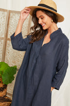 Vestido Marino - VESTIDOS y FALDAS Mujer Around Linen