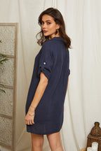 Vestido Marino - VESTIDOS y FALDAS Mujer Around Linen