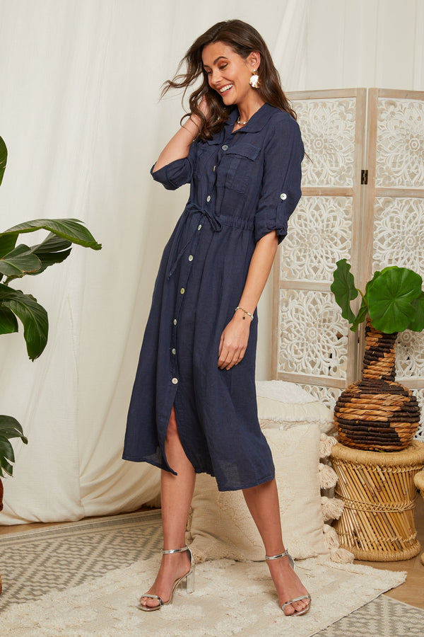 Robe Marine - Femme ROBES & JUPES Autour Du Lin