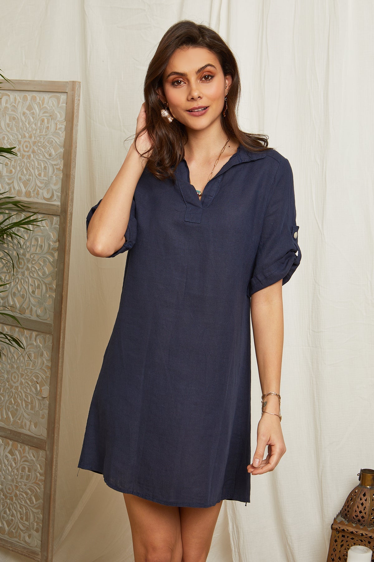 Vestido Marino - VESTIDOS y FALDAS Mujer Around Linen