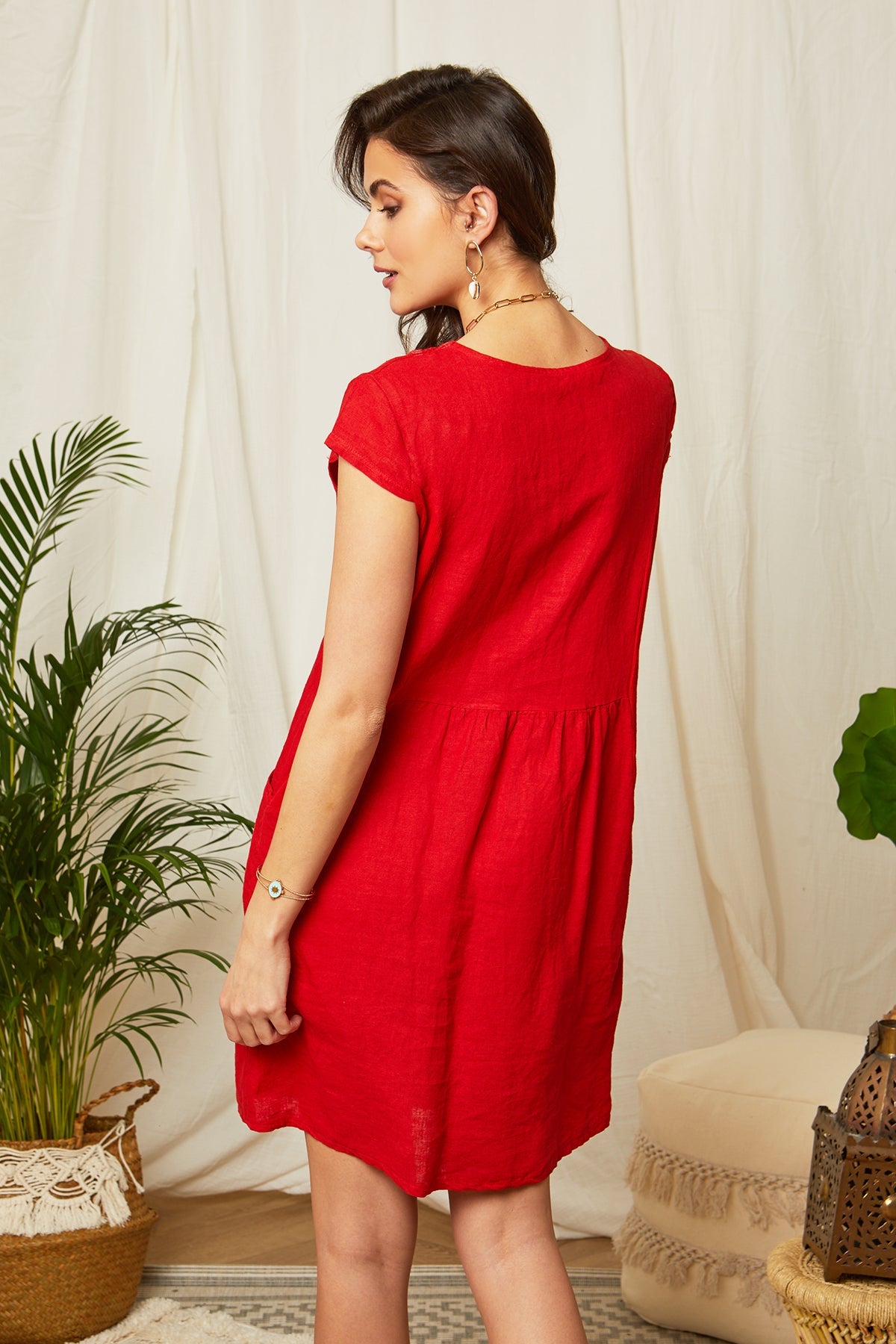 Vestido Rojo - Mujer VESTIDOS y FALDAS Around Linen