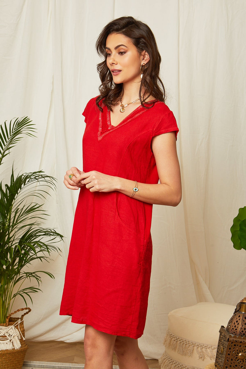 Vestido Rojo - Mujer VESTIDOS y FALDAS Around Linen