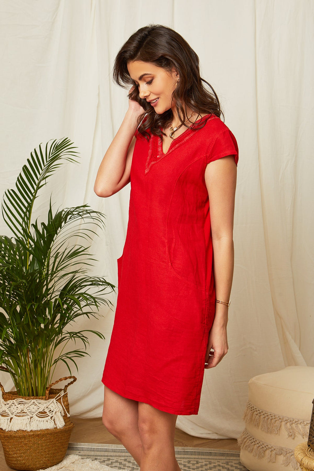 Vestido Rojo - Mujer VESTIDOS y FALDAS Around Linen