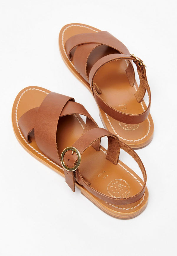 Sandalias Anousha - Marrón - Sandalias de sol blancas para mujer