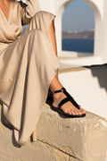 Sandalias con tira al tobillo Trisha - Negro - Sol Blanco - Sol Blanco* - The Bradery