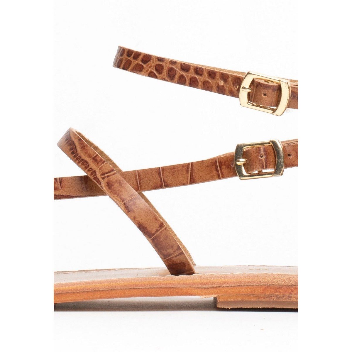 Entre-Doigts Mosholu Sandals - Tan Croco Entre-Doigts Sandals Les Bagatelles