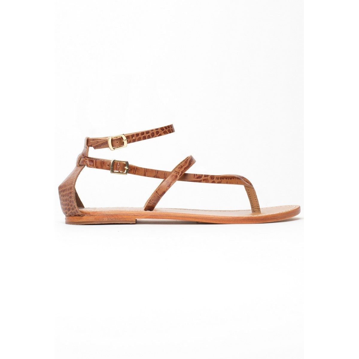 Entre-Doigts Mosholu Sandals - Tan Croco Entre-Doigts Sandals Les Bagatelles