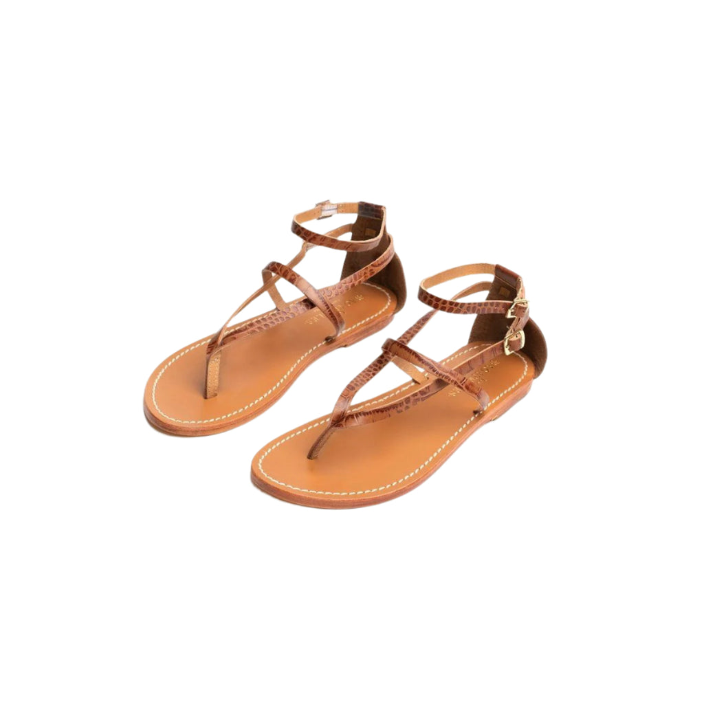 Entre-Doigts Mosholu Sandals - Tan Croco Entre-Doigts Sandals Les Bagatelles