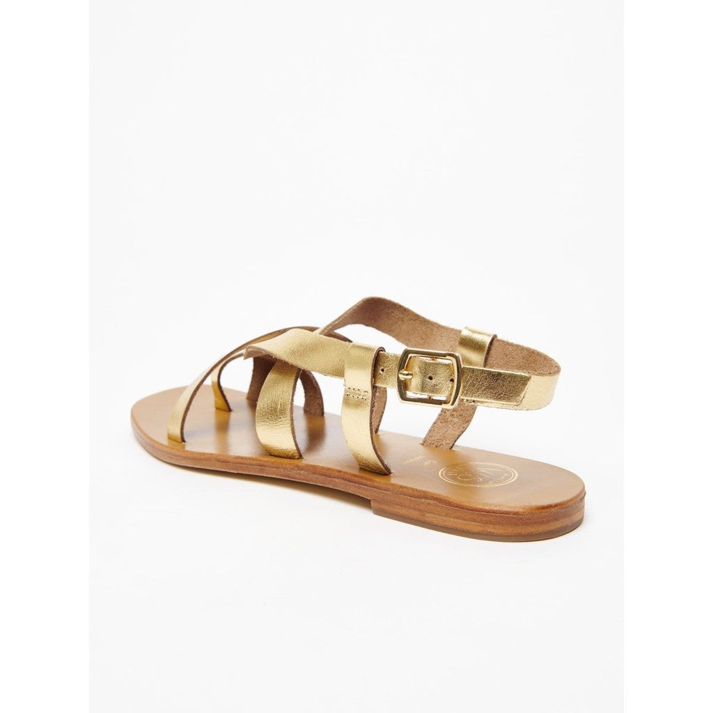 Sadina Toe Sandals - Dark Gold White Sun Toe Sandals