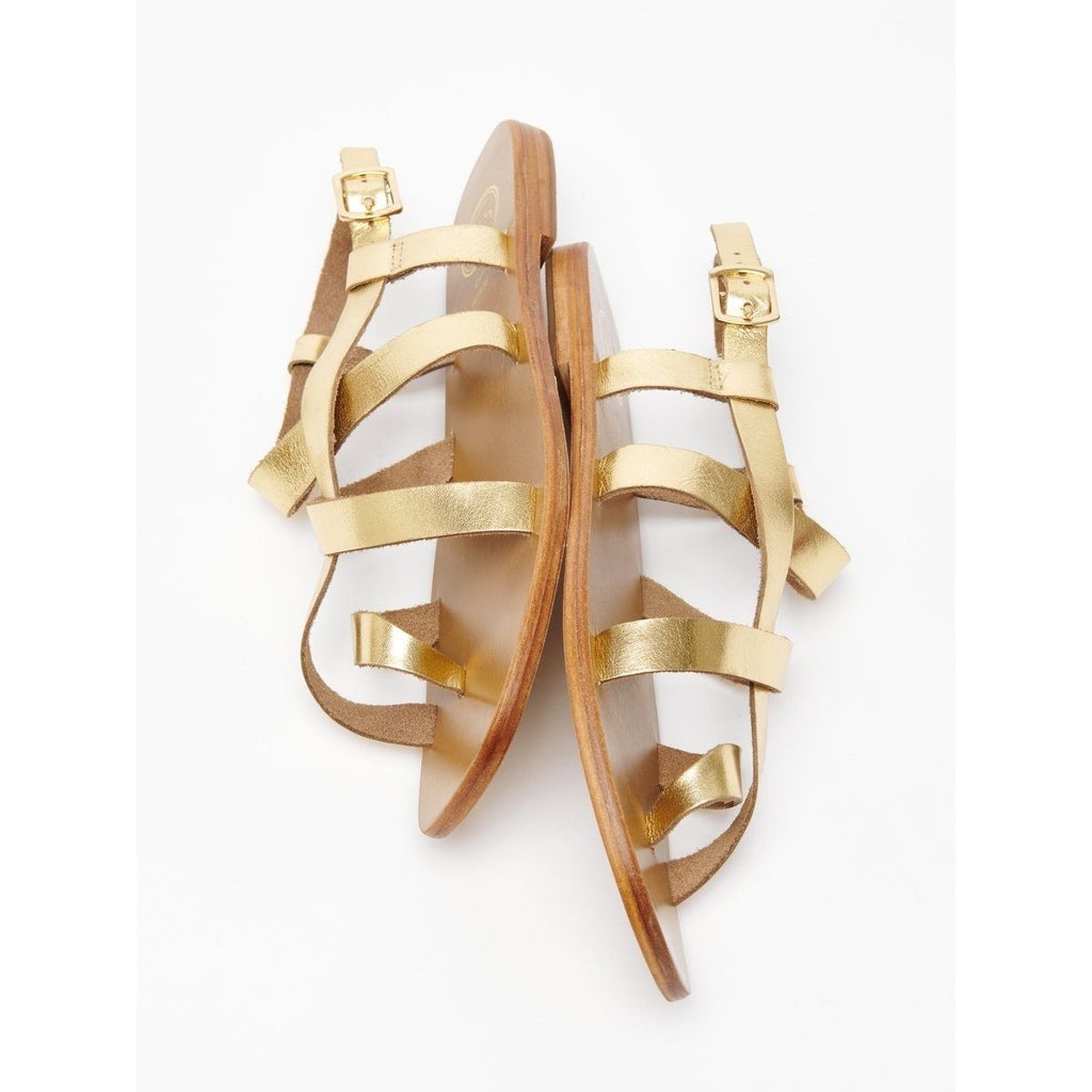 Sadina Toe Sandals - Dark Gold White Sun Toe Sandals