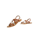 Sandales Tendance Paraena - Camel + Or Sandales Tendance White Sun