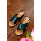 Sandales Tendance Sibella - Green Croco - Femme - Les Bagatelles - Sandales Tendance - Les Bagatelles - The Bradery