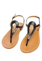 Varde Sandals - Black Croco - Women White Sun Sandals