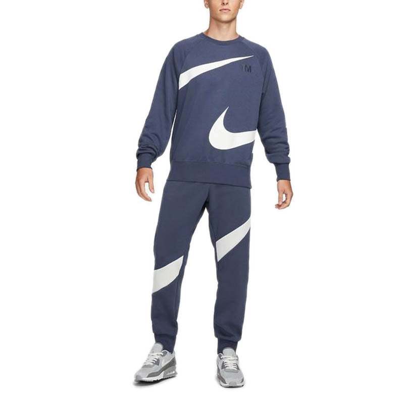 Nike Swoosh Fleece Crew Sweatshirt - Blue NIKE SWEATSHIRT MEN'S TEXTILE Nike